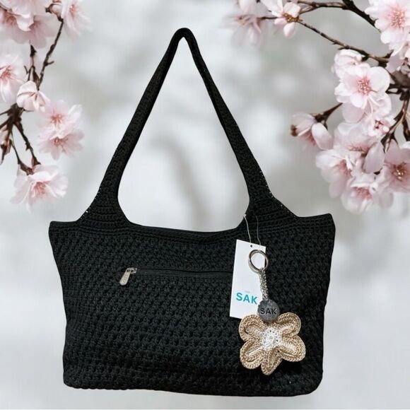 The Sak Hand Crochet Tote Bag Purse Travel - Picture 1 of 11